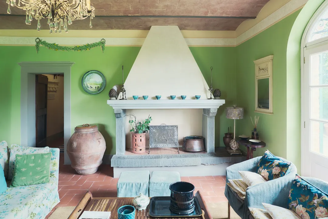 Historic Tuscan villa bedroom