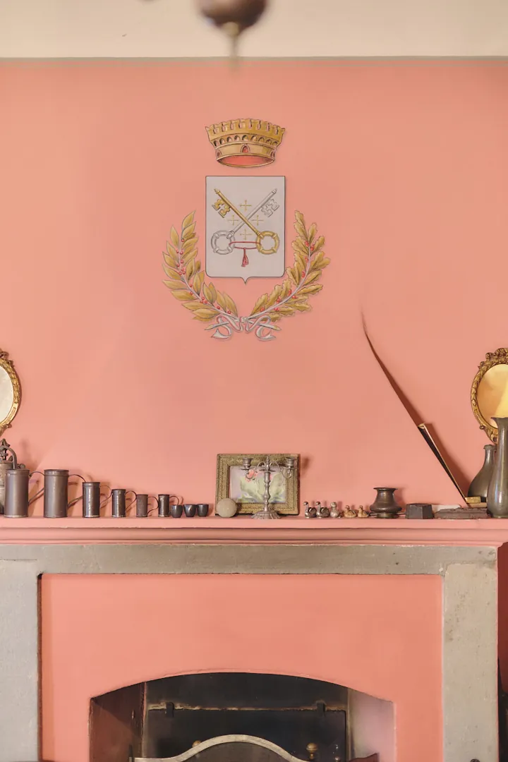 Pink room inside Villa Niccolai